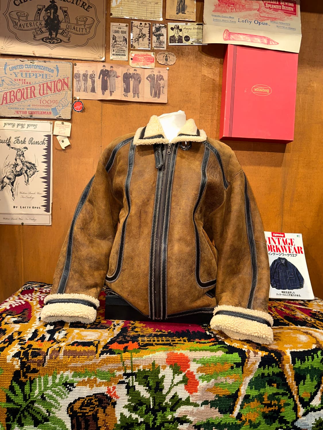 ( XL ) B3무스탕 레더자켓 워크웨어 아메카지 빈티지무스탕 무스탕 상품이미지1