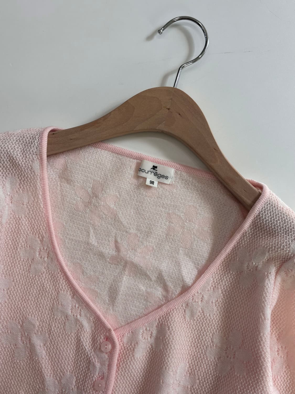 Courreges 꾸레쥬 핑크 플라워 크롭 가디건 상품이미지9