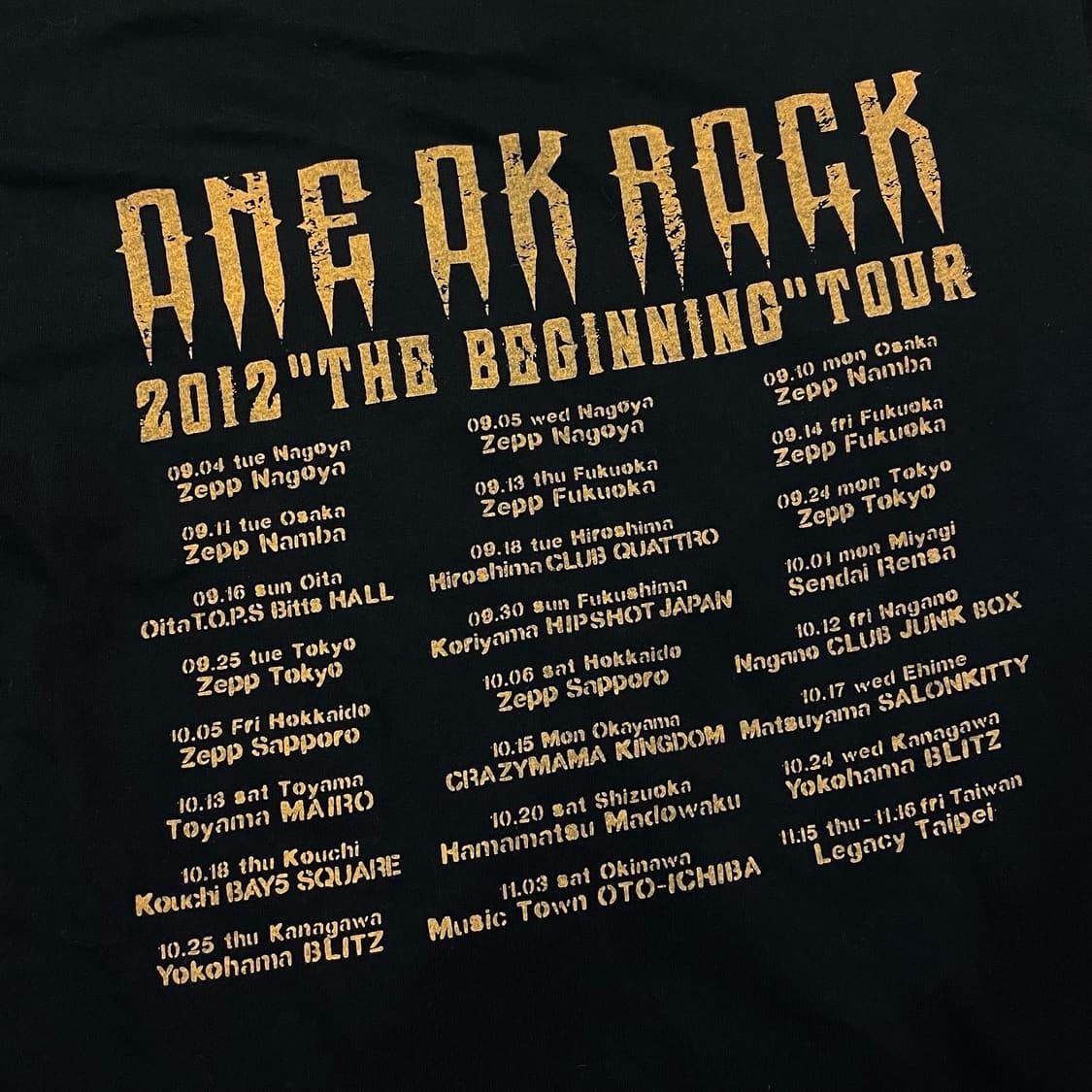 ONE OK ROCK 2012 투어 반팔 티셔츠 상품이미지3