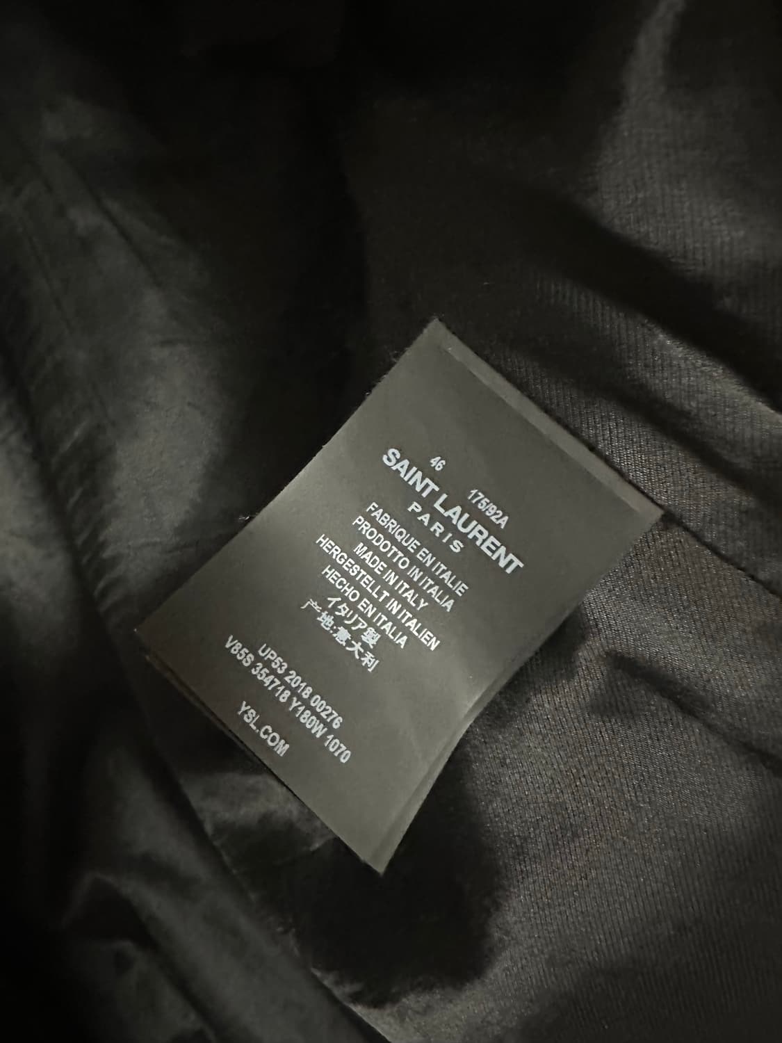 생로랑 테디 자켓 검흰 46 상품이미지3