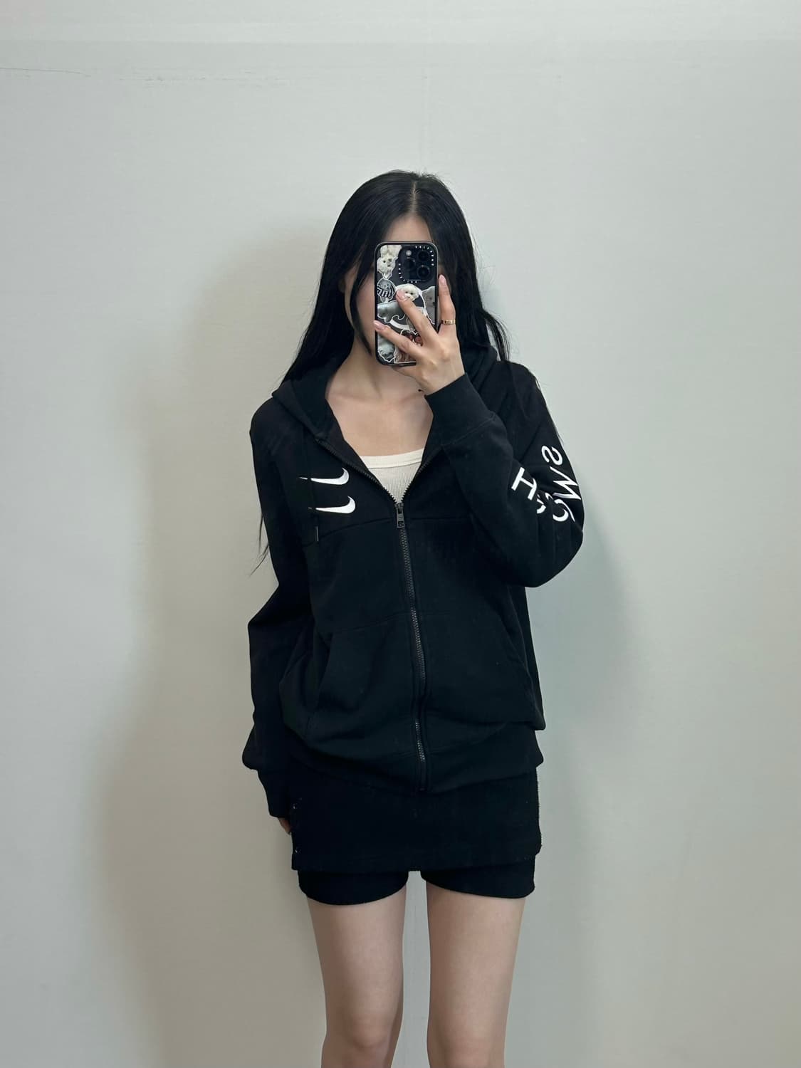 나이키 더블스우시 블랙 후드집업 상품이미지1
