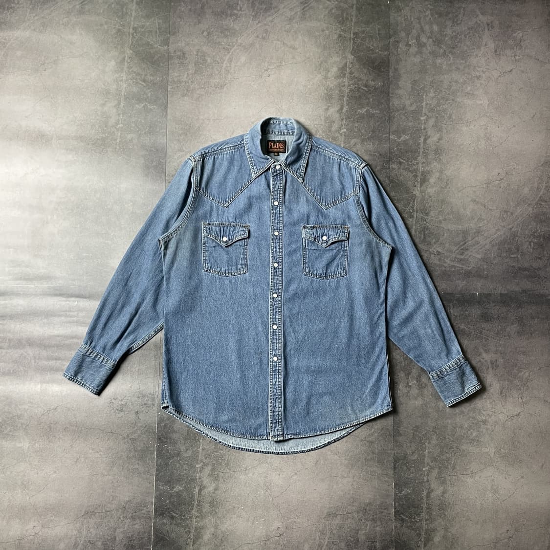 PLAINS WESTERN WEAR 빈티지 웨스턴 데님 셔츠 A00550 상품이미지1