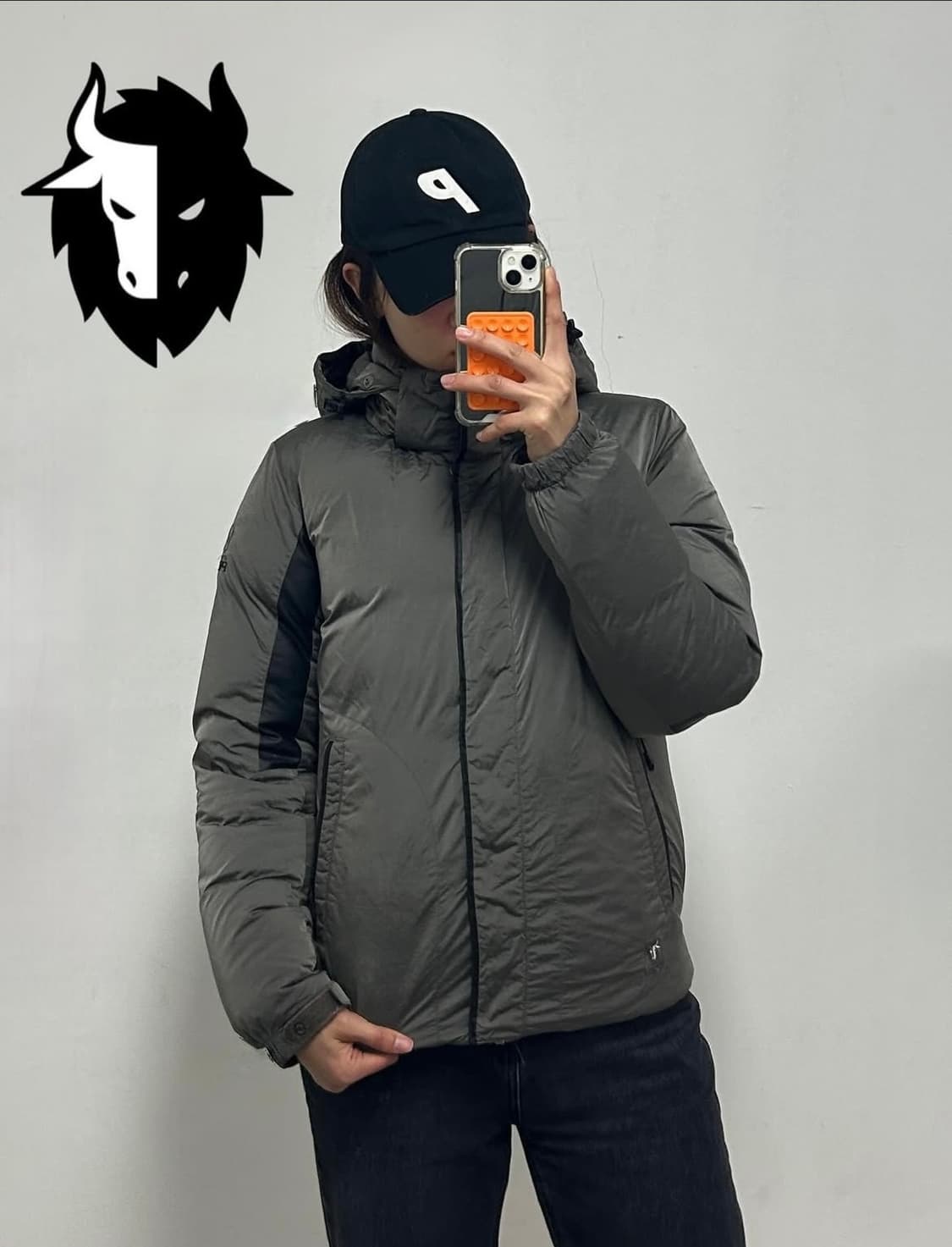 블랙야크 나일론쉘 구스다운 패딩 그레이 상품이미지1