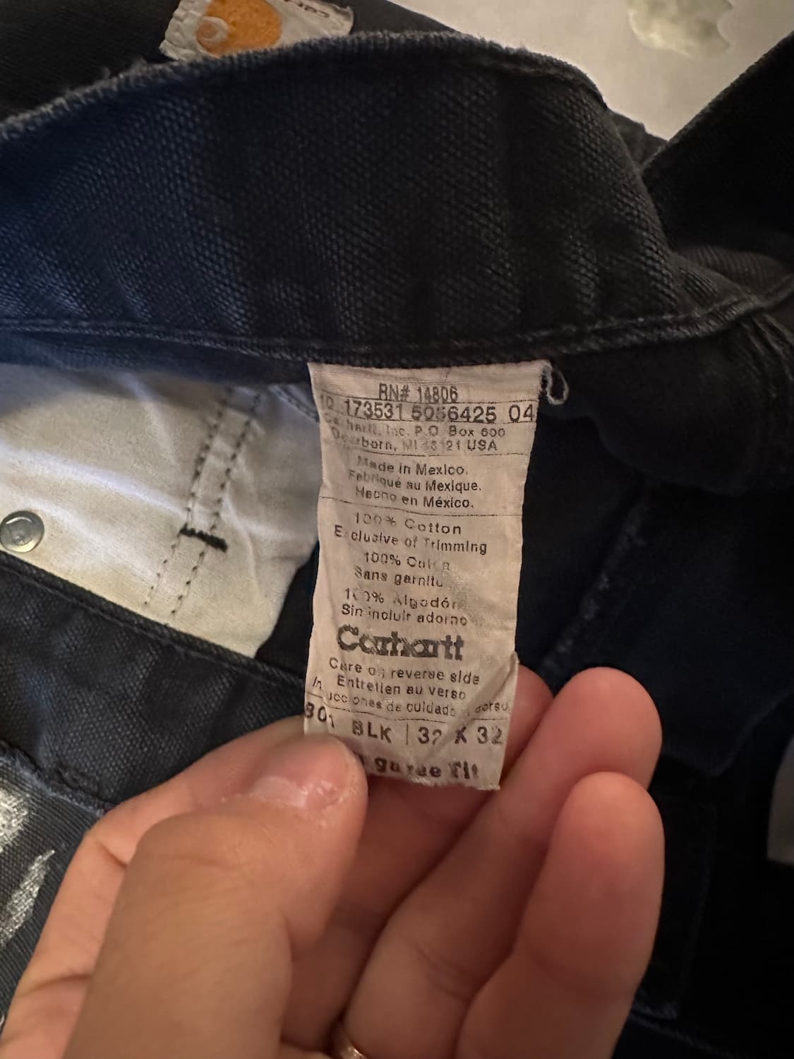 칼하트 B01 BLK 더블니 캔버스 워크 팬츠 상품이미지7