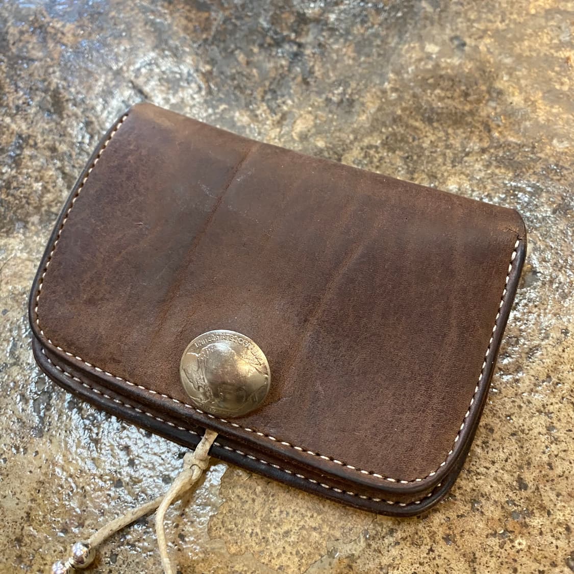 빈티지 에이징 가죽 지갑 상품이미지3