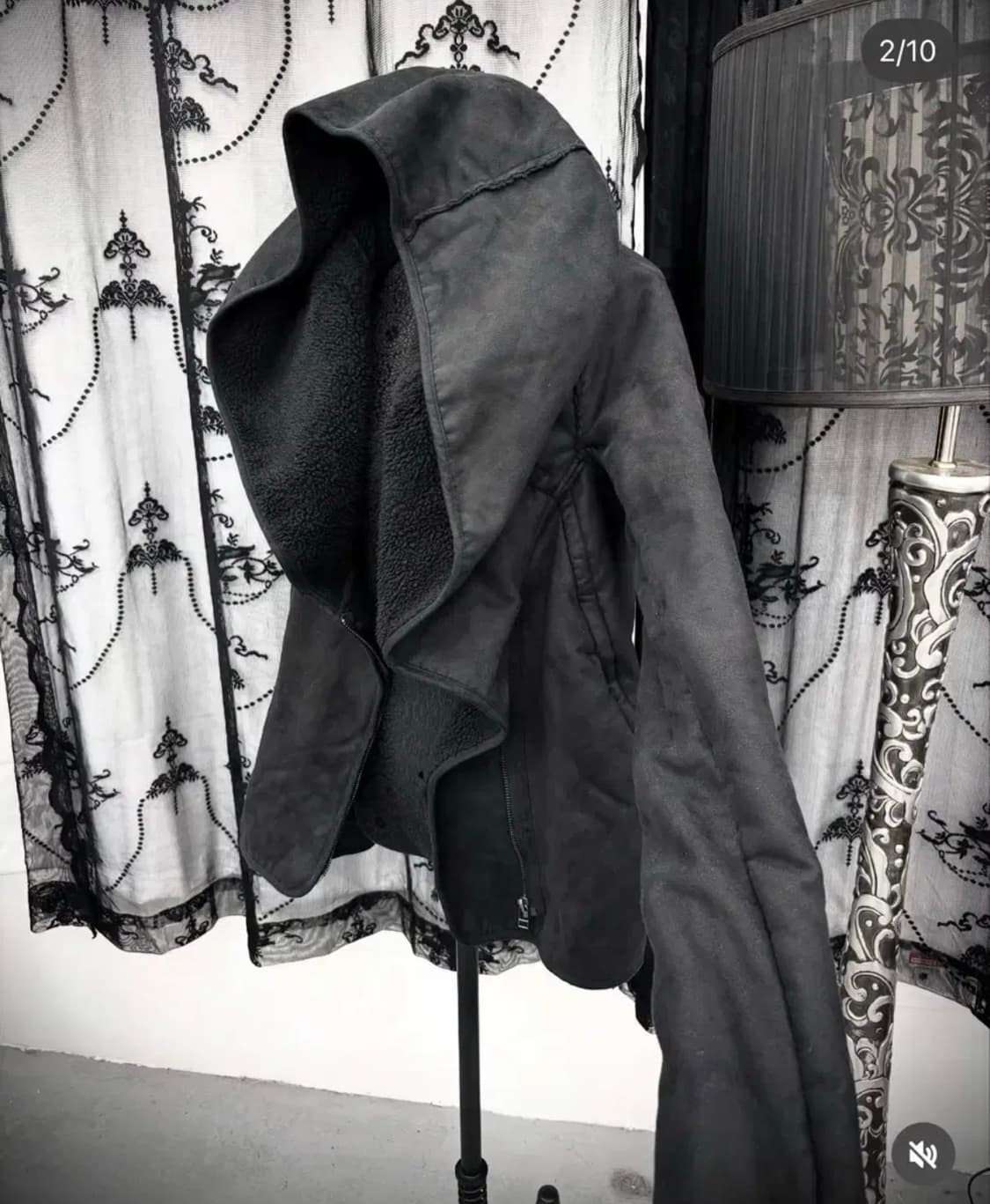 큐빈티지 일본빈티지 아카이브 acr 블랙 무스탕 자켓 샵오공이 파우닝 상품이미지1