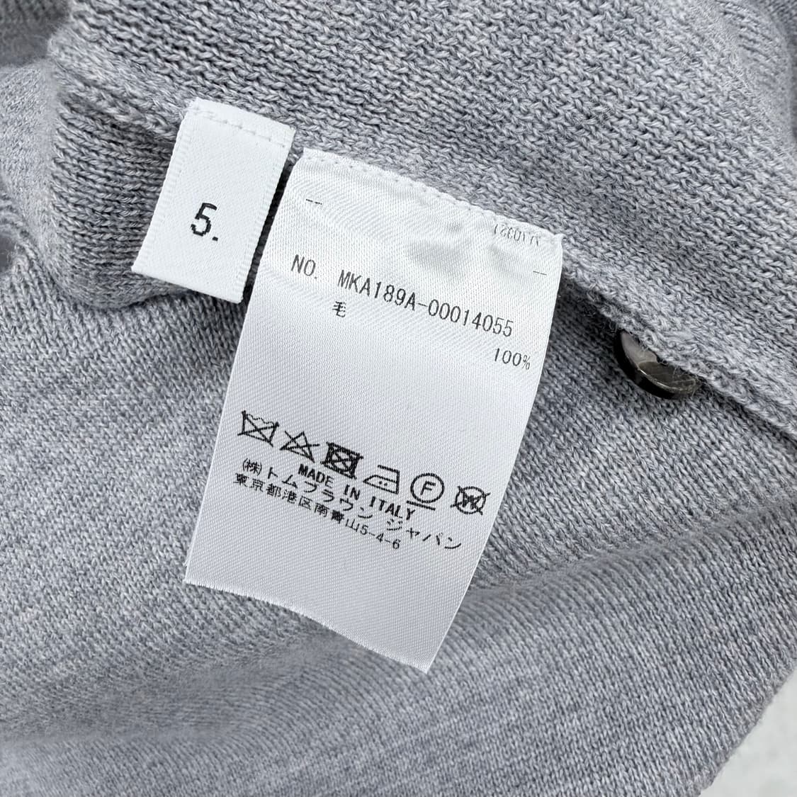 [S+급/5] 톰브라운 사선완장 밀라노스티치 니트 그레이 상품이미지7