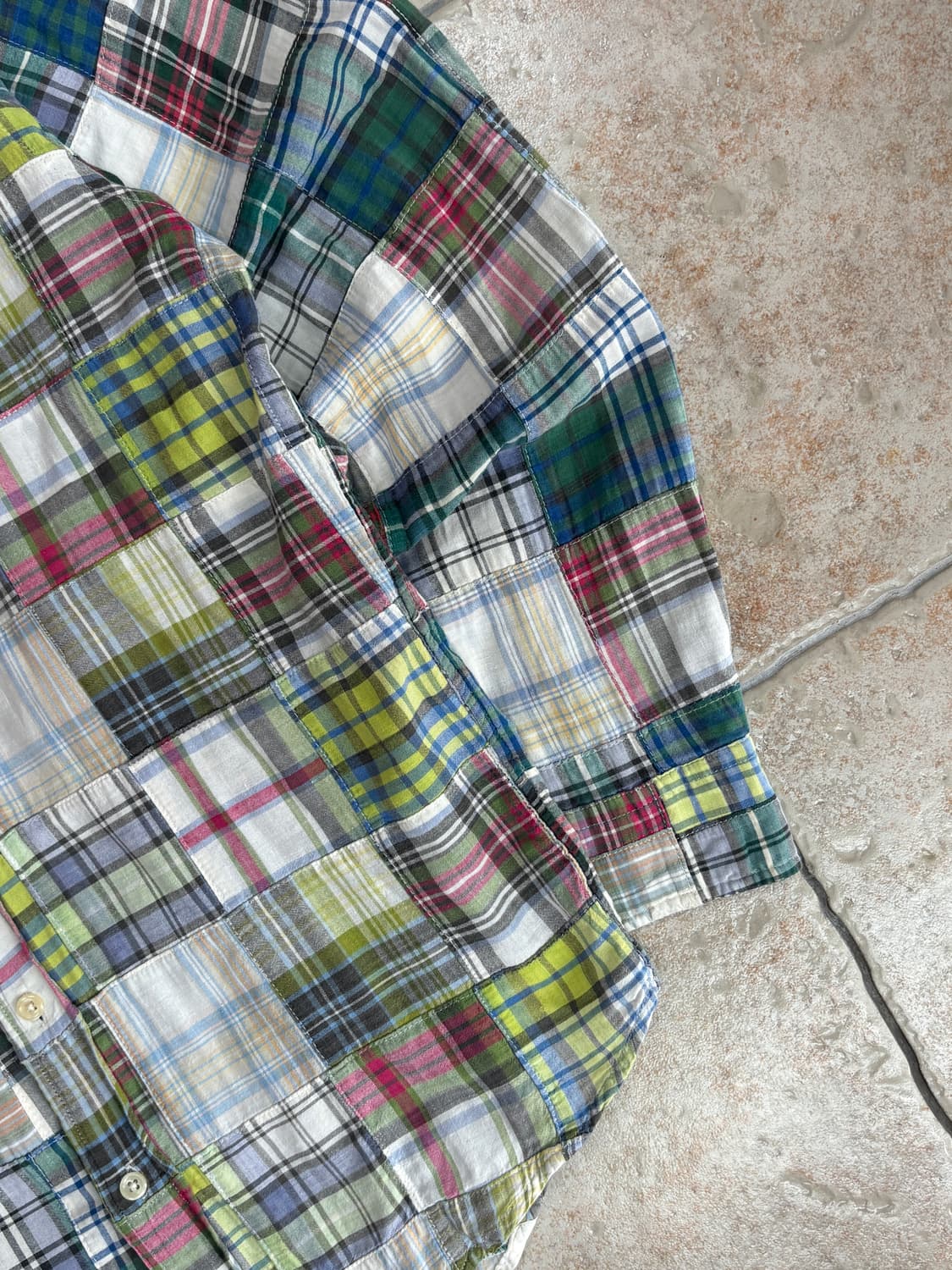 [M] Polo patchwork pattern shirt 상품이미지3