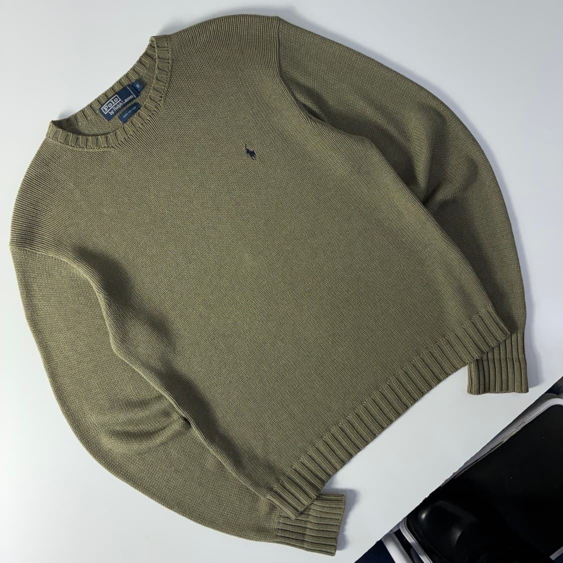 Polo  폴로 랄프로렌 자수 코튼 카키 니트   상품이미지2