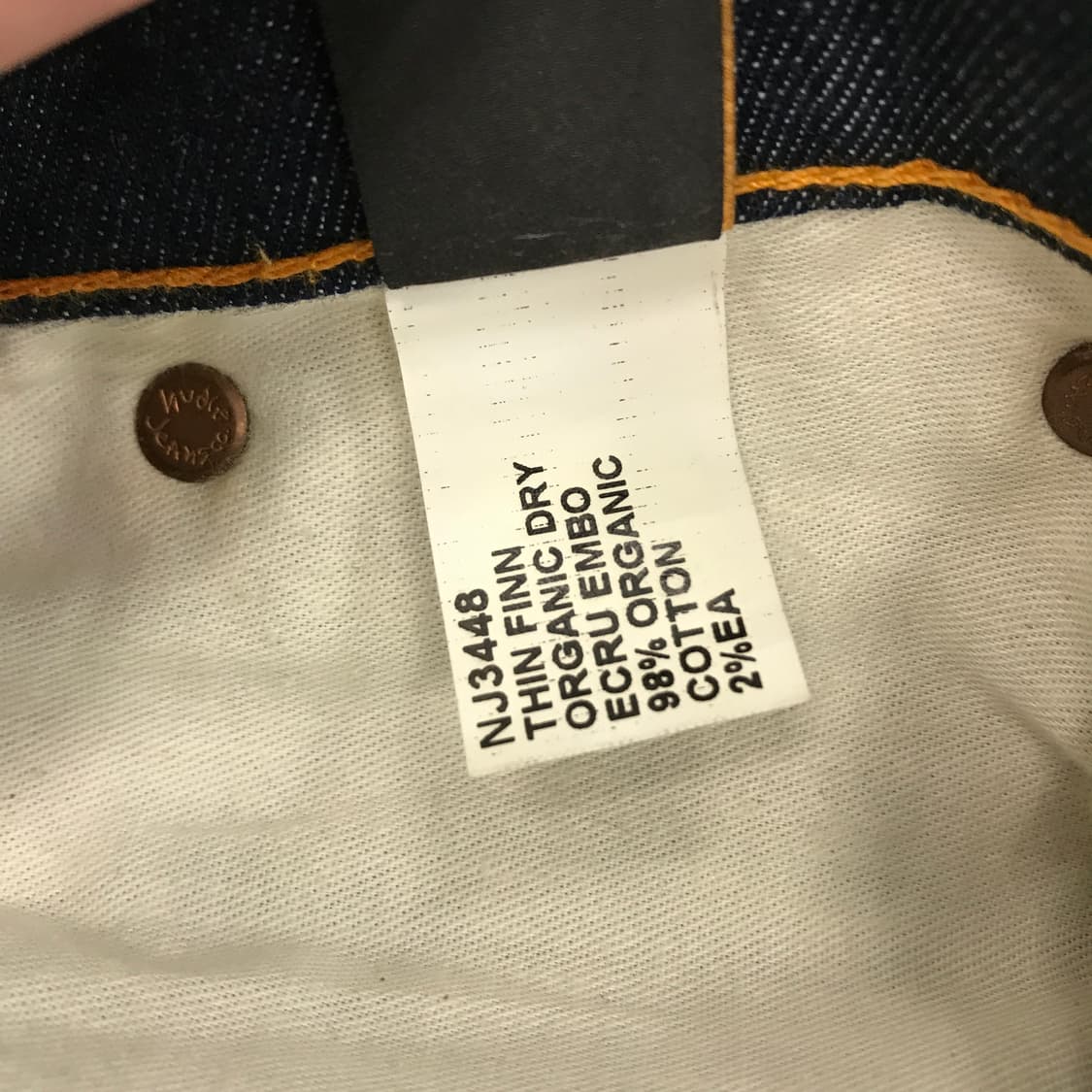 누디진 씬핀 오가닉 에크루엠보 청바지 [31x32] 상품이미지7