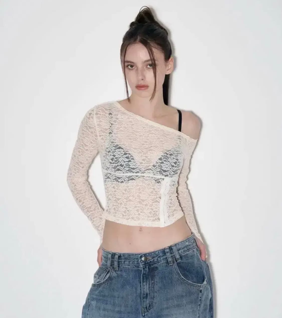 플리즈노팔로우 Eva Lace Corset Long Sleeve Top 상품이미지1