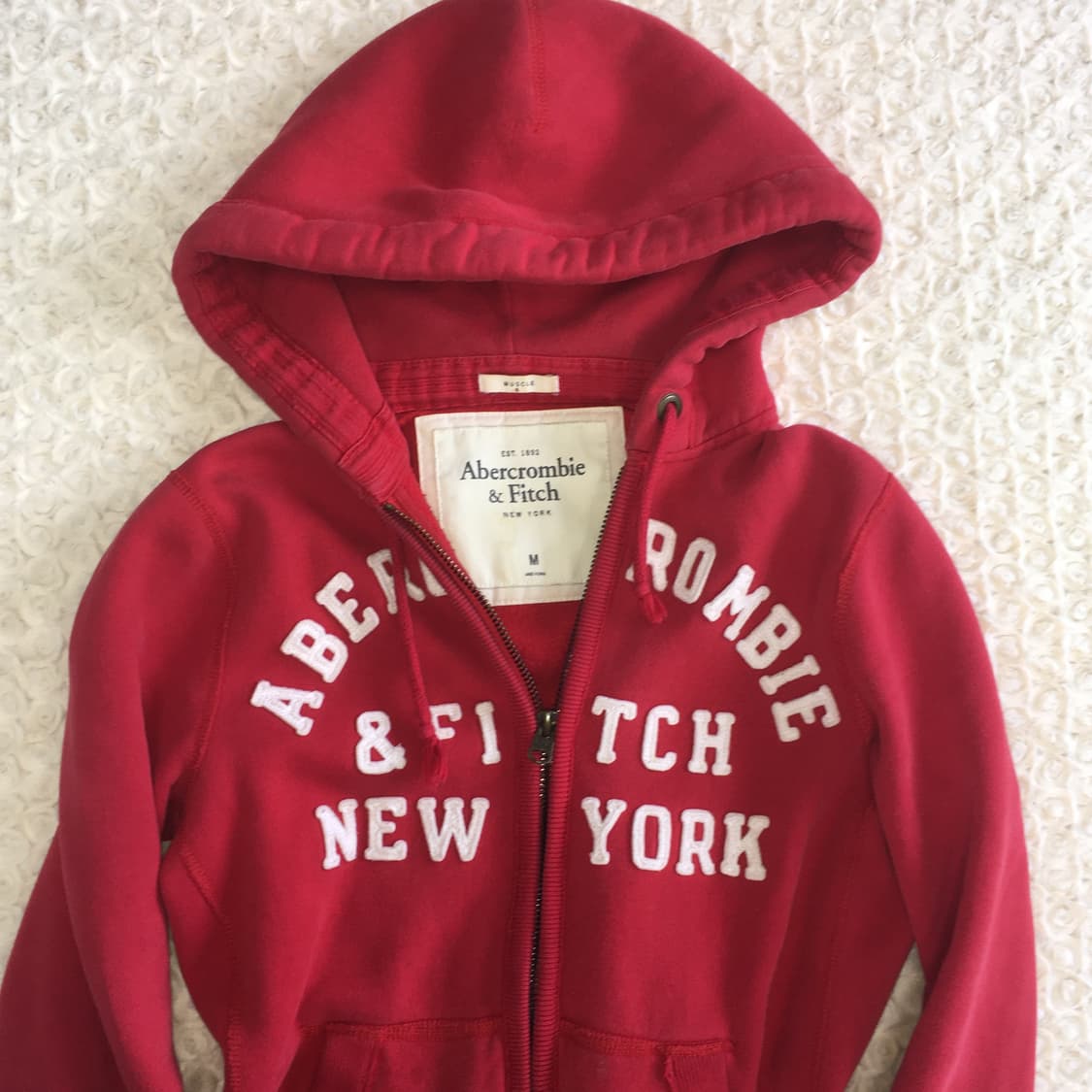 Abercrombie & Fitch red hood zip-up 상품이미지5