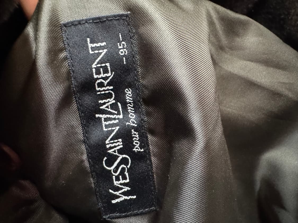 입생로랑 로고자수 다크브라운 울 코트 95(L) 상품이미지7