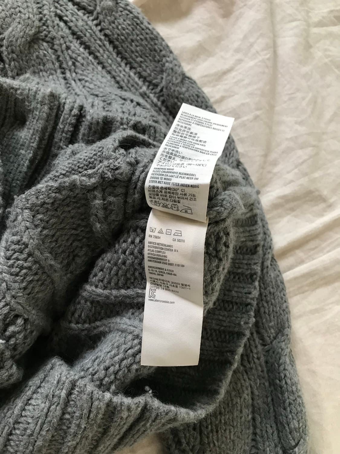 아베크롬비 산양 로고 케이블 차콜 니트 가디건 상품이미지10
