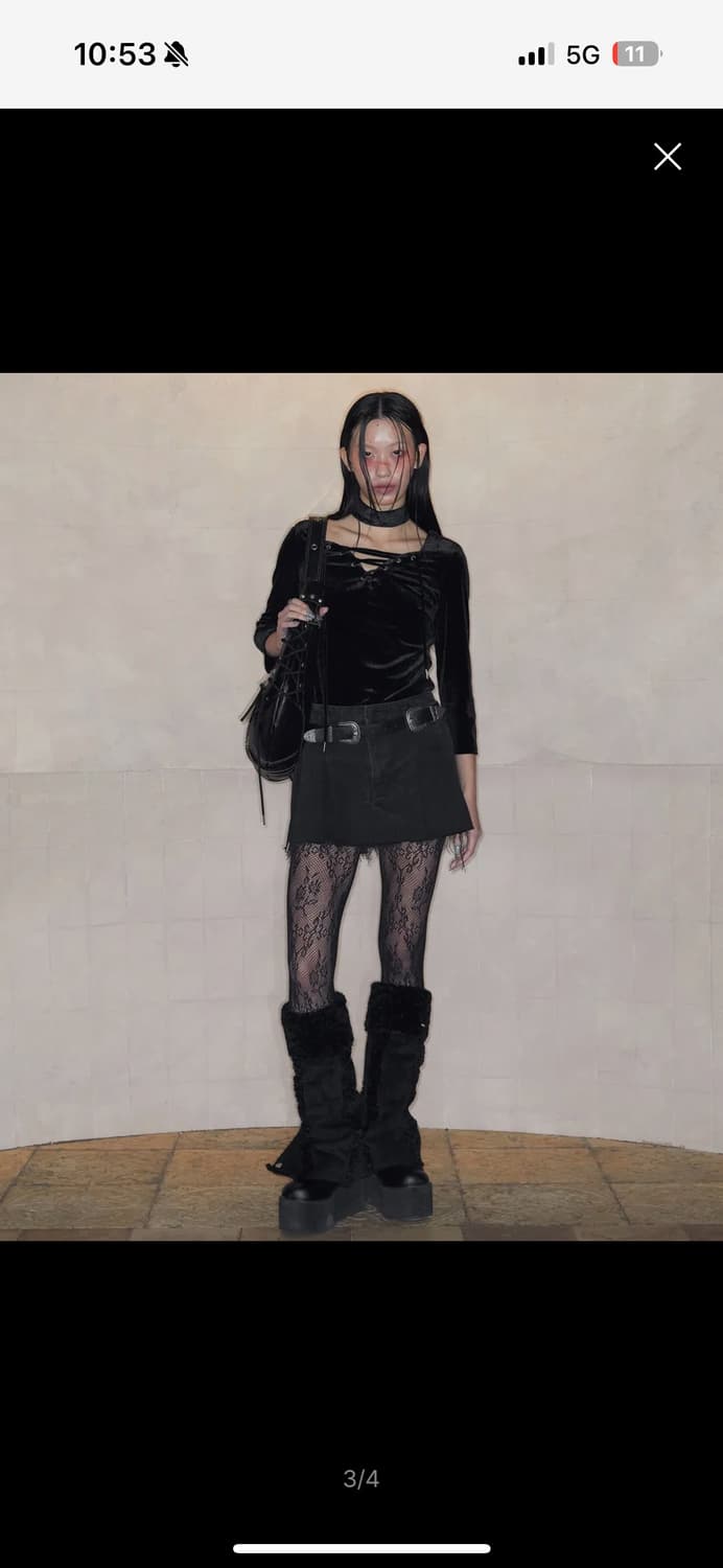 낫노잉 양털 레그워머 Mouton Snap Leg-Warmer 블랙 상품이미지3