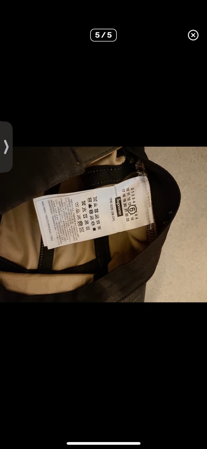 슈프림 x MM6 메종 마르지엘라 페인티드 캠프캡 블랙 상품이미지5