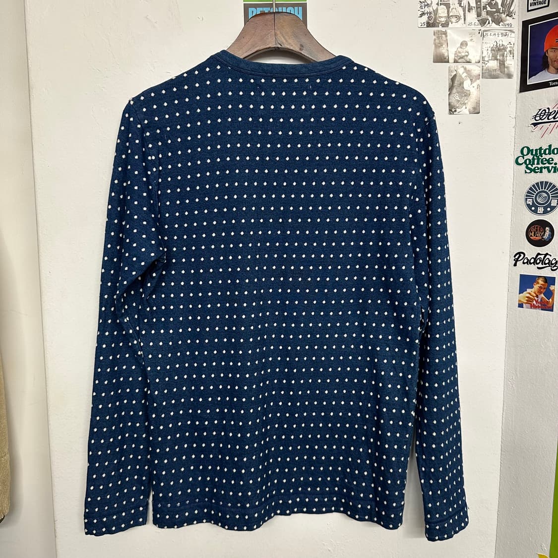 아워레가시 인디고 자카드 도트 롱슬리브 상품이미지6