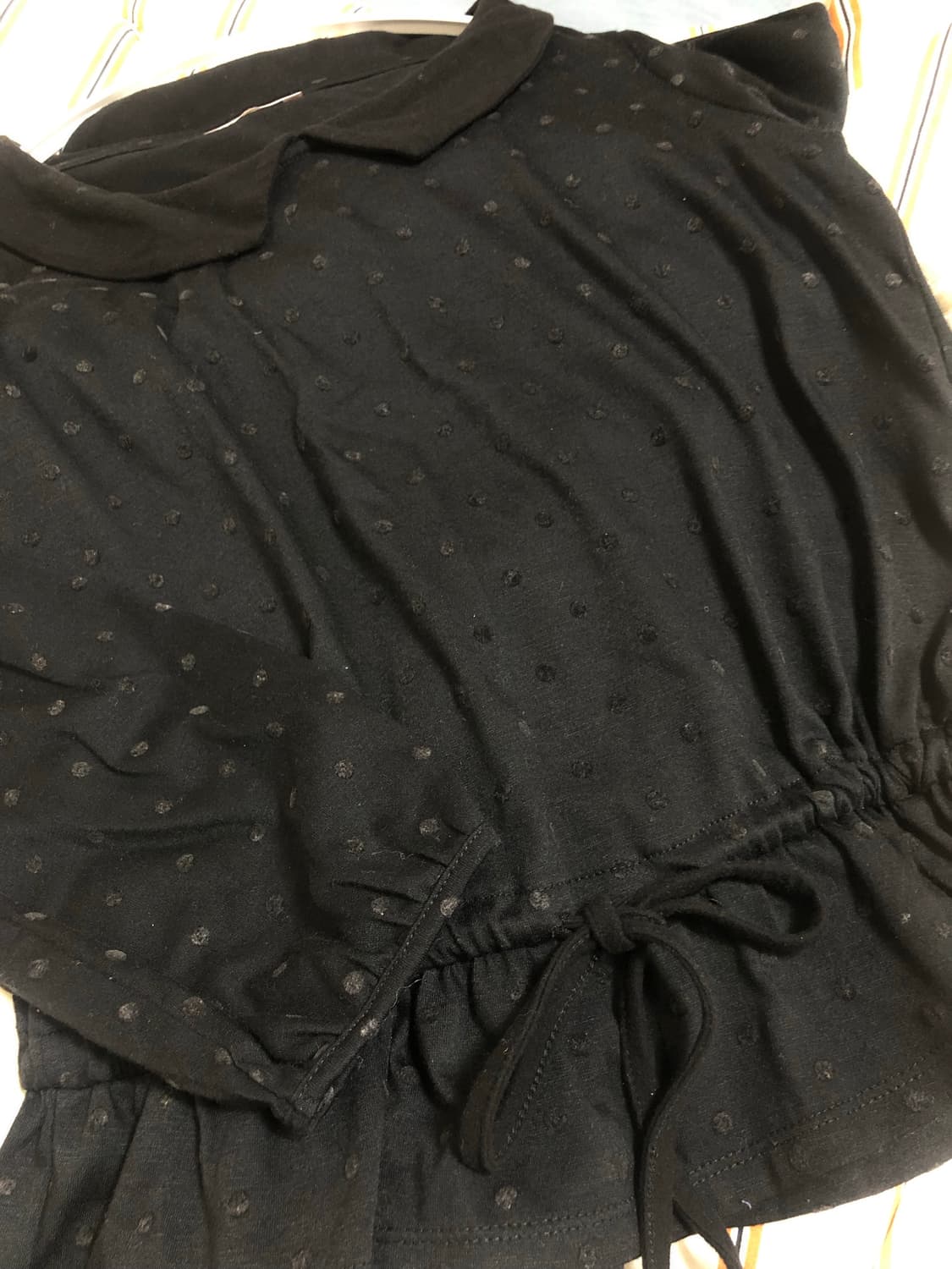 jpn 리본셔링 도트 블라우스 티셔츠 상품이미지2