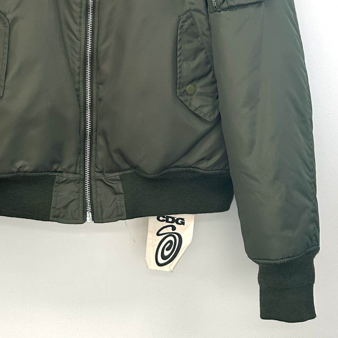 스투시 꼼데가르송 40주년 MA-1 플라이트 자켓 블루종 점퍼 남성 L 상품이미지5