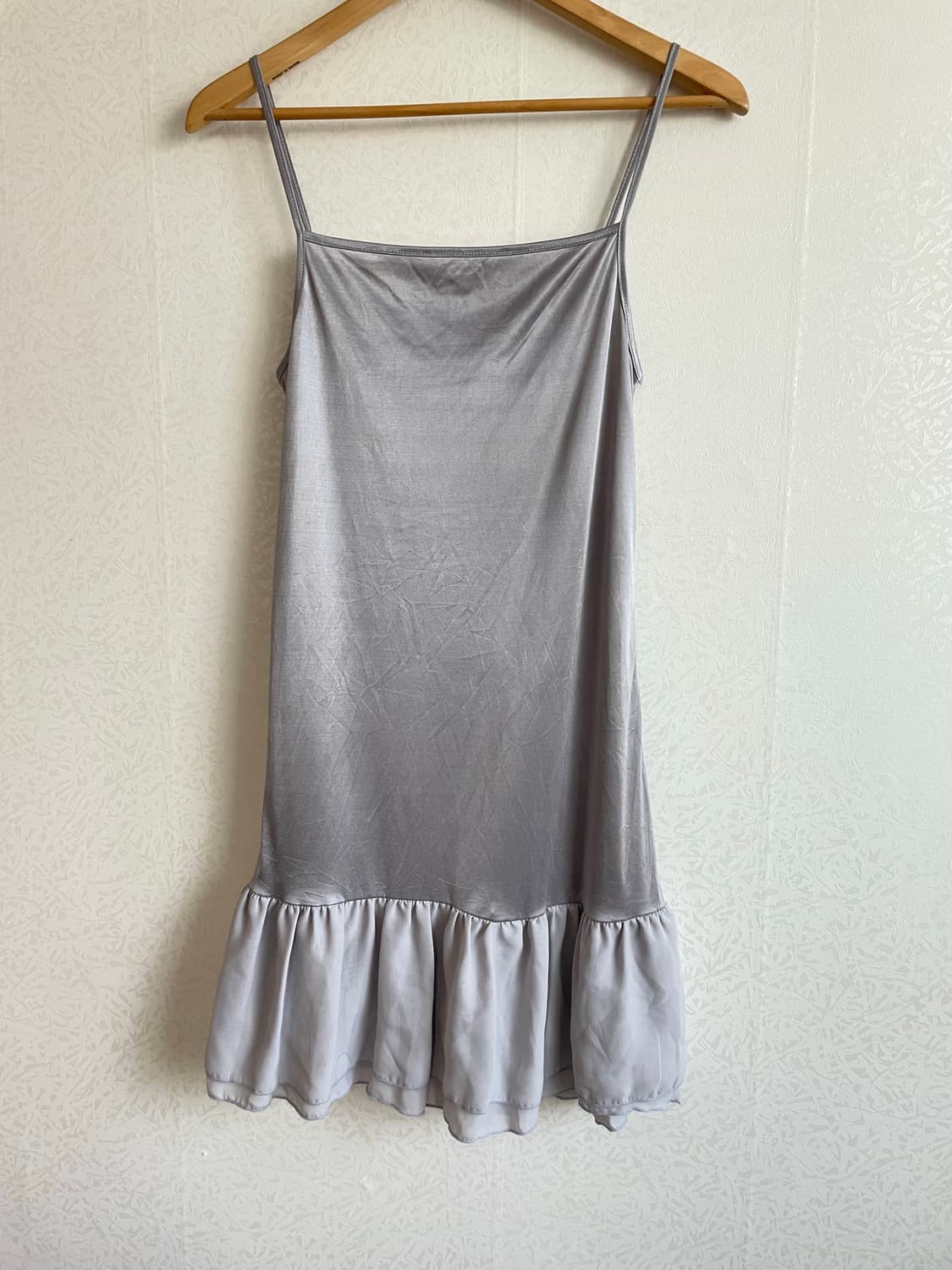 일본 빈티지 레이어드 단프릴 살크감촉 슬립 원피스 상품이미지2