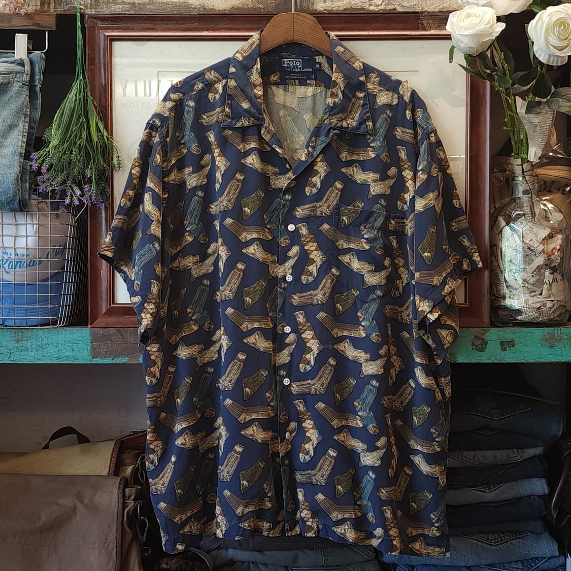 90s 폴로 하와이안 셔츠 usa 메이드 xl 상품이미지1