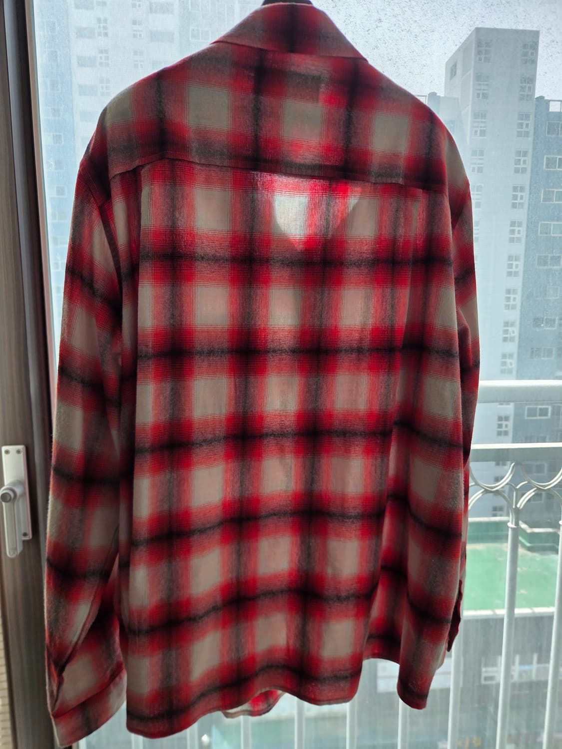 블랙아웃 체크셔츠 레드 [L] 상품이미지2