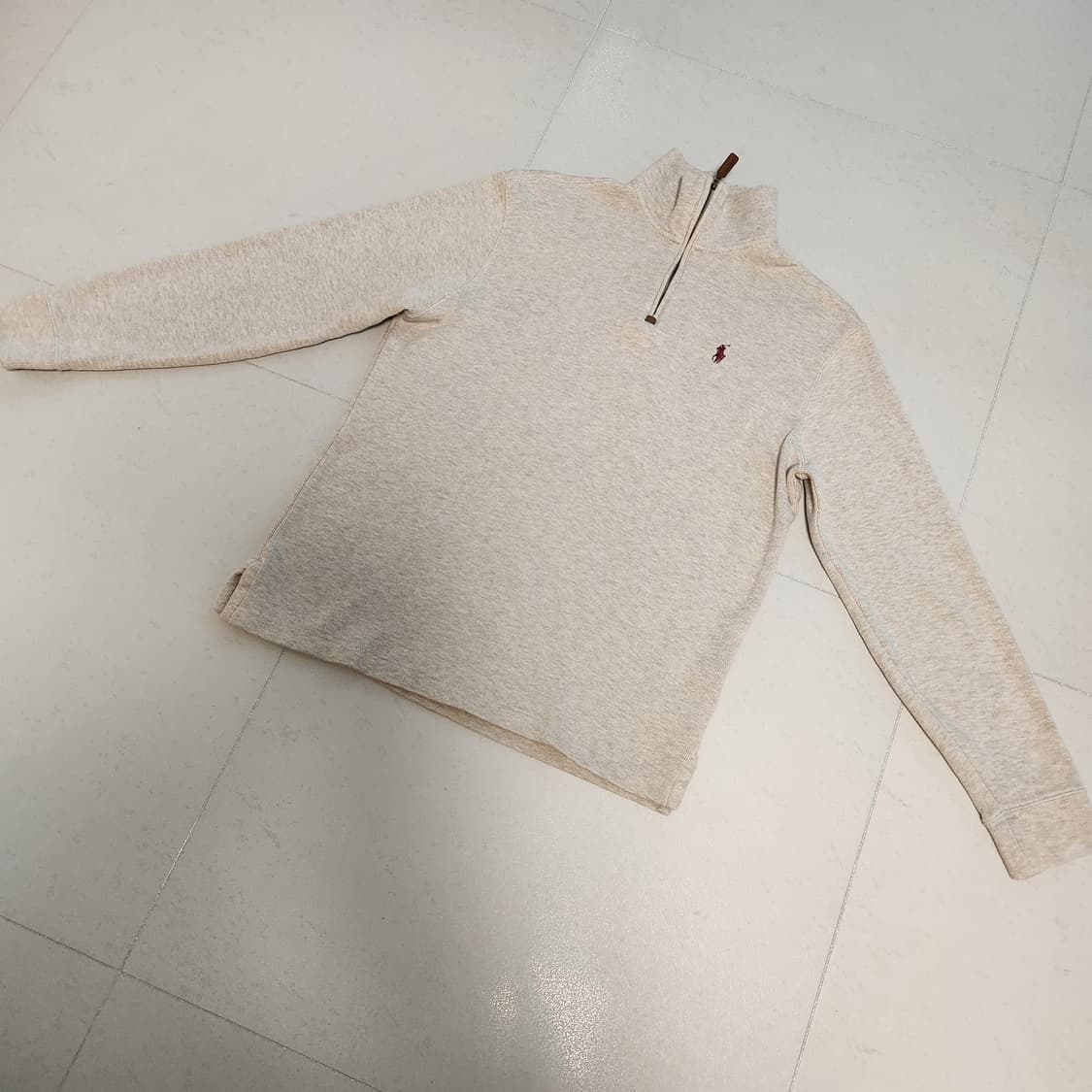 폴로 랄프로렌 하프집업 코튼 니트 아이보리 상품이미지2