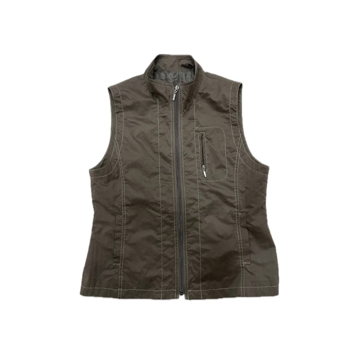 브라운 스티치 베스트 상품이미지4