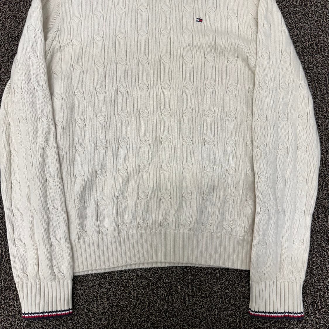 타미힐피거 꽈배기 케이블 니트 아이보리 M 상품이미지5
