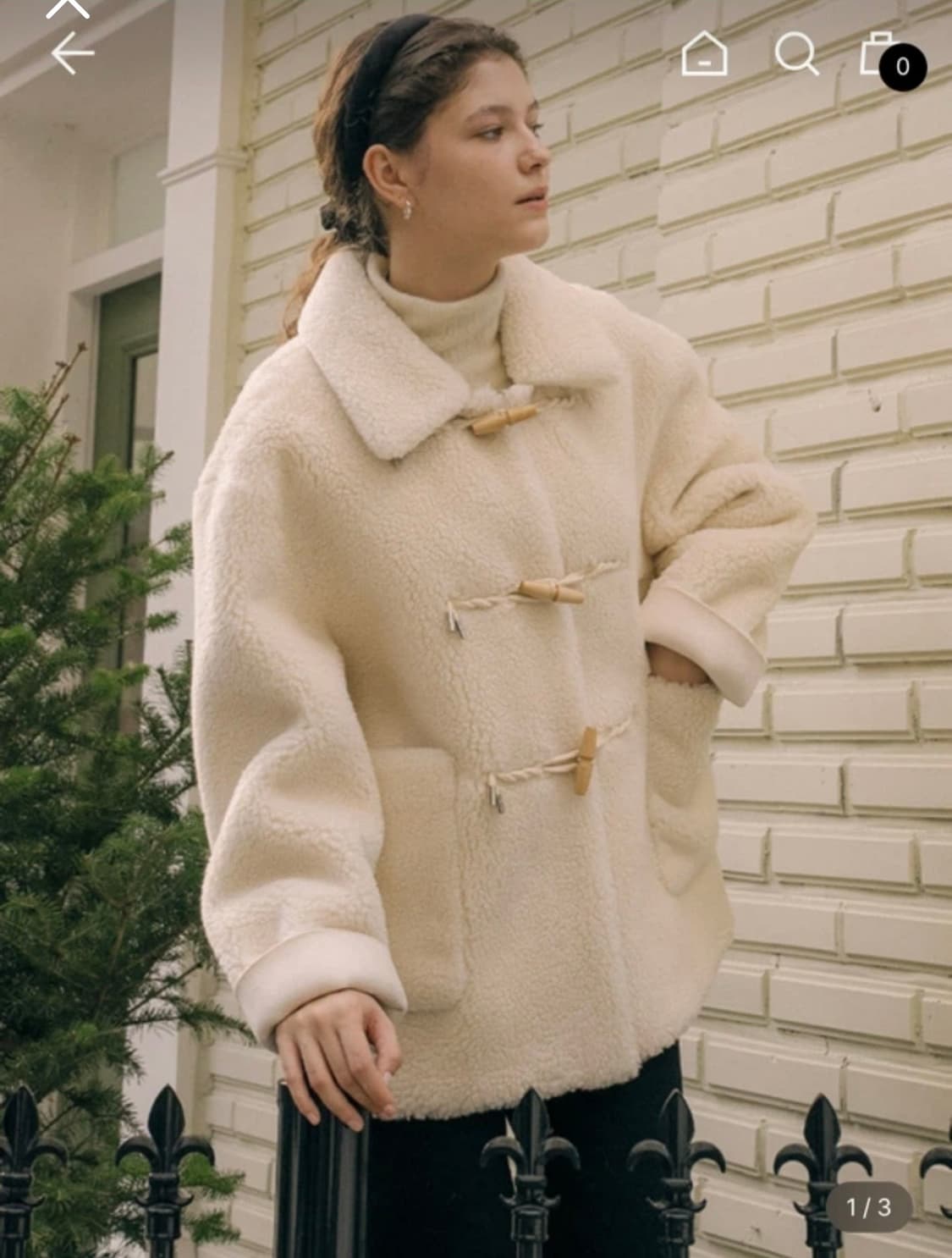 틸아이다이 울 무스탕 더플코트 (아이보리) 상품이미지1