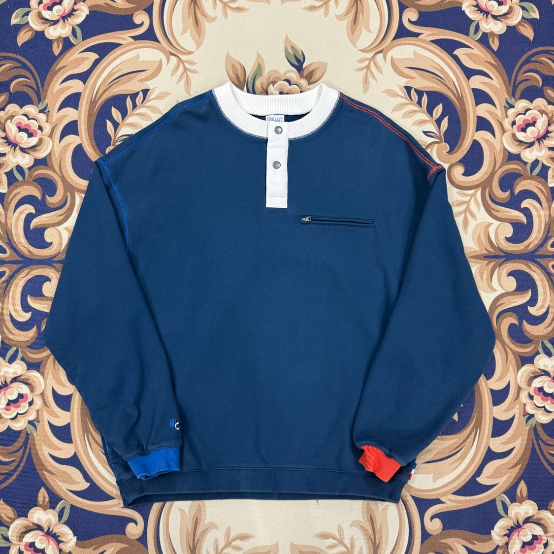 (L)밀레 Millet 헨리넥 맨투맨(네이비) 상품이미지1