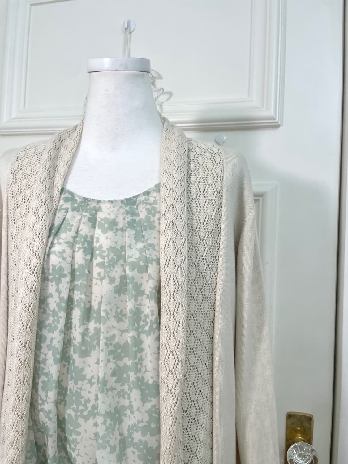 ivory crochet mori loose open cardigan 상품이미지7