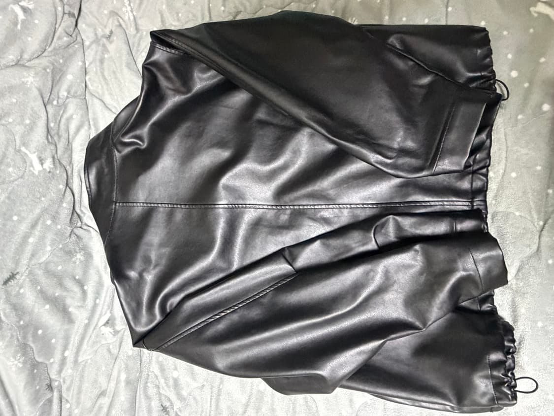 레더 점퍼 라이더자켓 가죽자켓 싱글 겨울 가을 루즈핏 상품이미지6