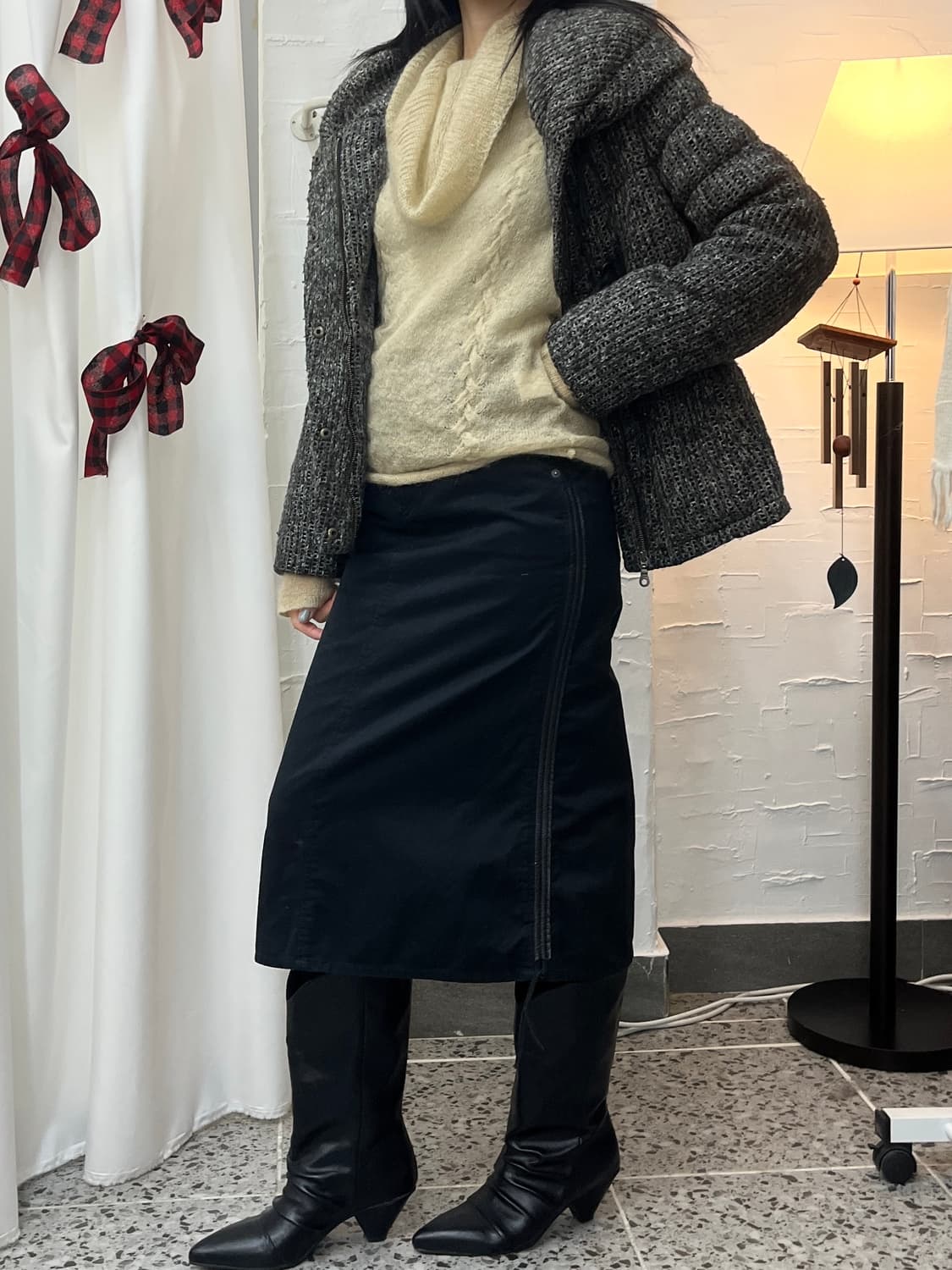 drape neck knit 상품이미지4