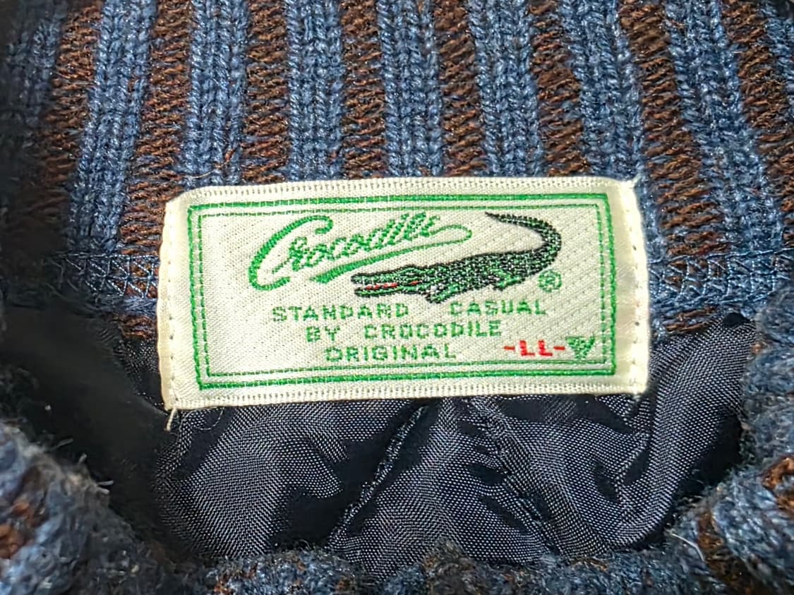 [풀집업/LL] 일본 크로커다일 남성 퀼팅 안감 울 혼방 니트 가디건 상품이미지7