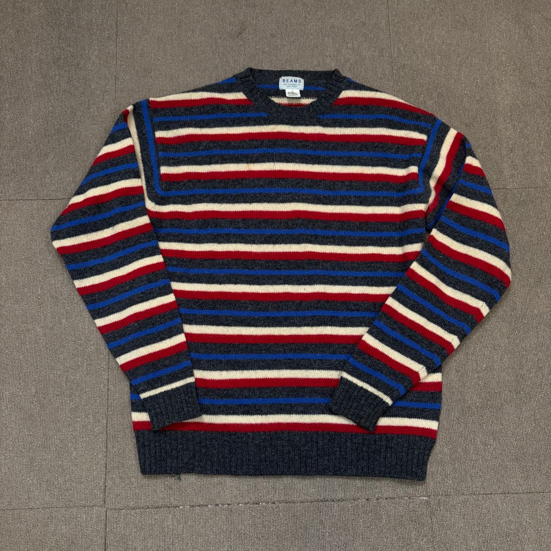 beams 빔즈 스트라이프 울 니트  상품이미지1