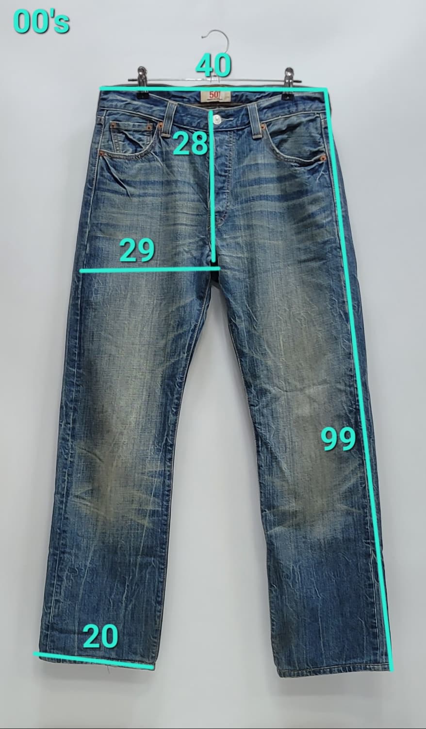 LEVI'S 00'S 리바이스 501 워싱 데님 청바지 / 남 30
 상품이미지10