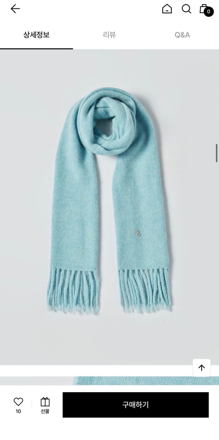 졸리앙볼 알파카 울 머플러 블루 새상품 (109000원) 상품이미지6