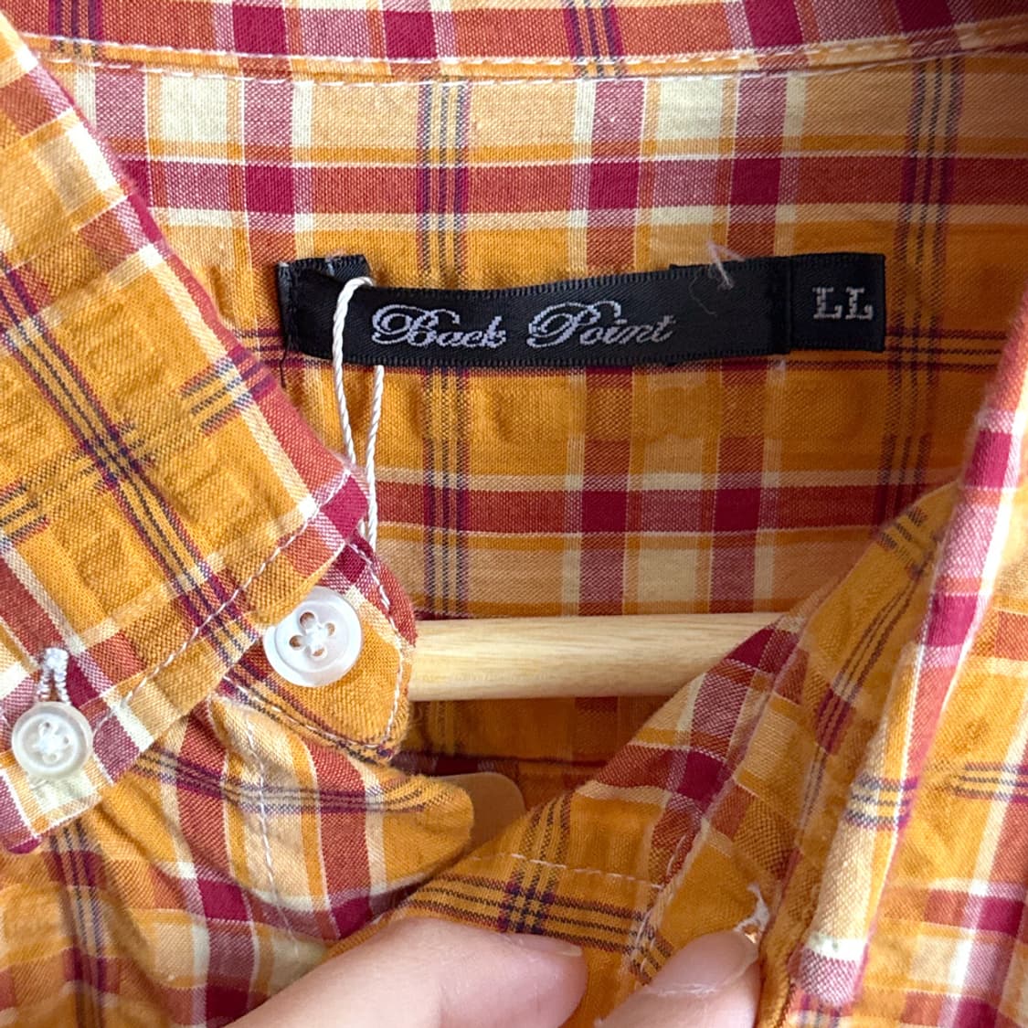 오렌지 빈티지 체크 셔츠 상품이미지5