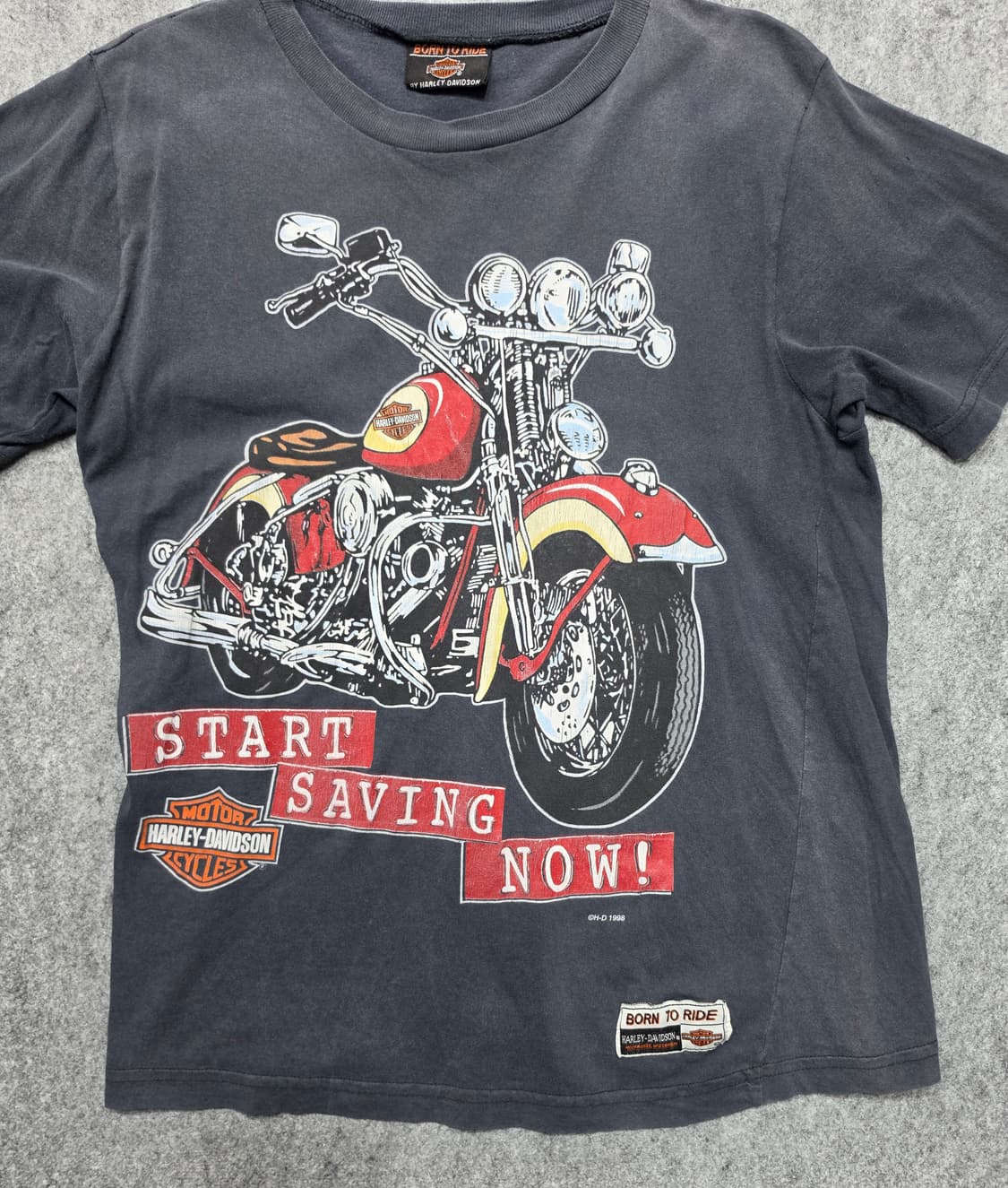 빈티지 할리 데이비슨 그래픽 페이드 그런지무드 반팔티 상품이미지3