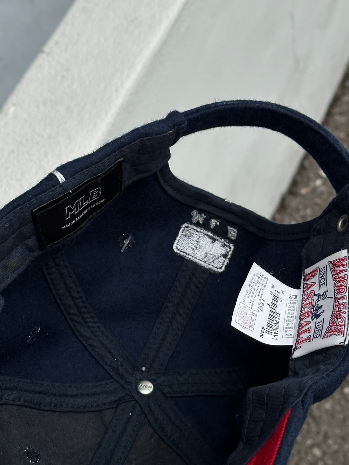 (새상품) [F] MLB 엠엘비 보스턴 레드삭스 울 네이비 볼캡 모자 상품이미지6