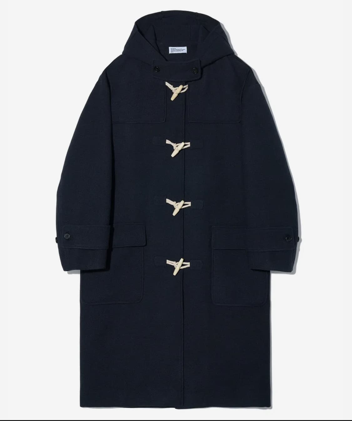 오버사이즈 멜톤 더플 롱 코트 네이비 상품이미지1