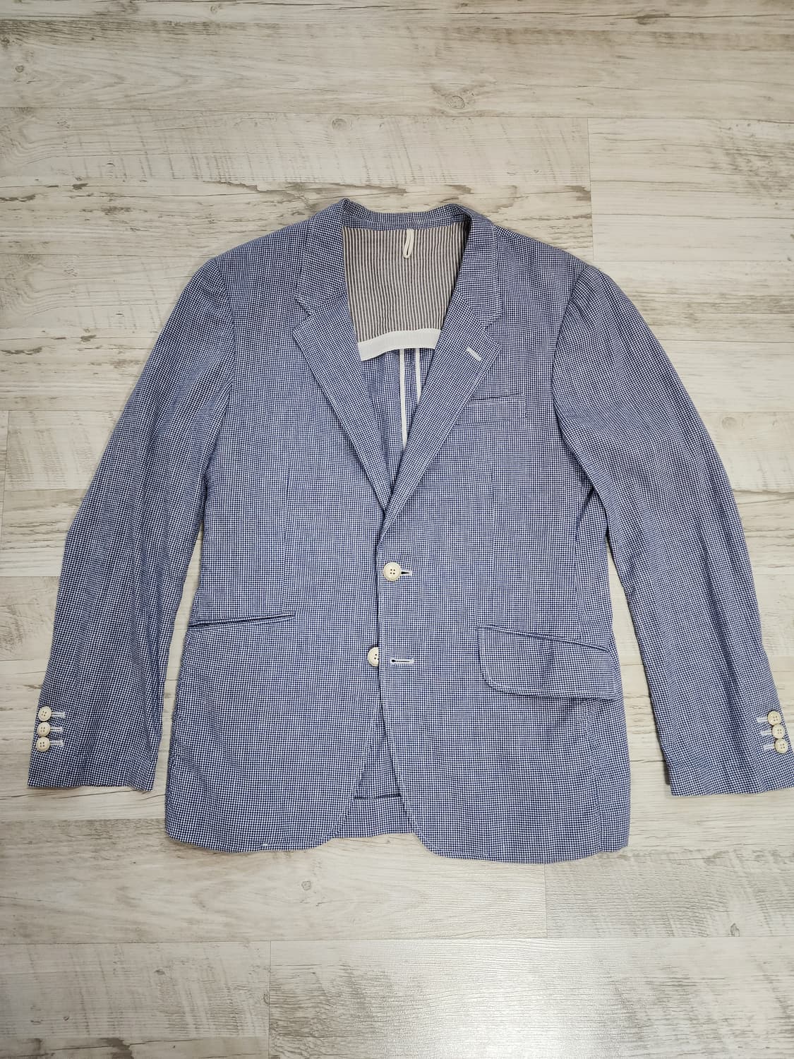 커스텀멜로우 린넨 블렌디드 면 자켓 팜. 38(100)사이즈 블레이저   상품이미지1