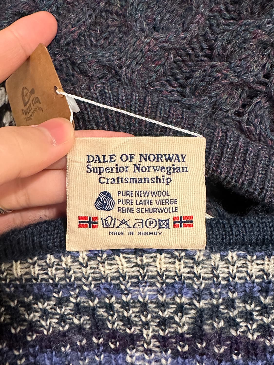 90s 데일 오브 노르웨이 울 패턴 니트XL 상품이미지5