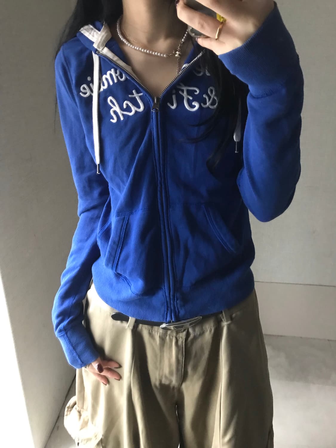 아베크롬비 블루 슬림핏 후드집업 상품이미지3