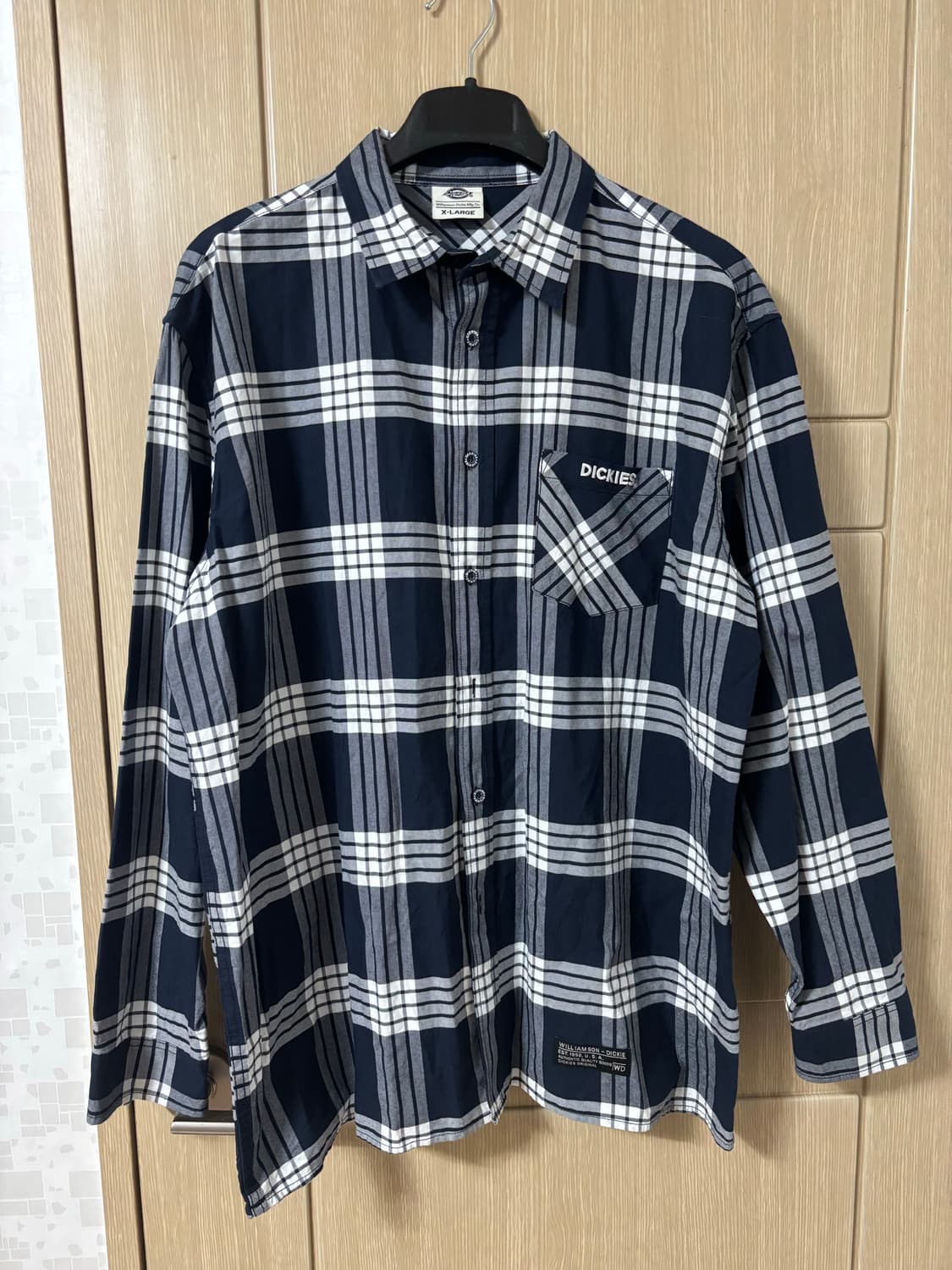 디키즈 네이비 체크 셔츠 XL 상품이미지1