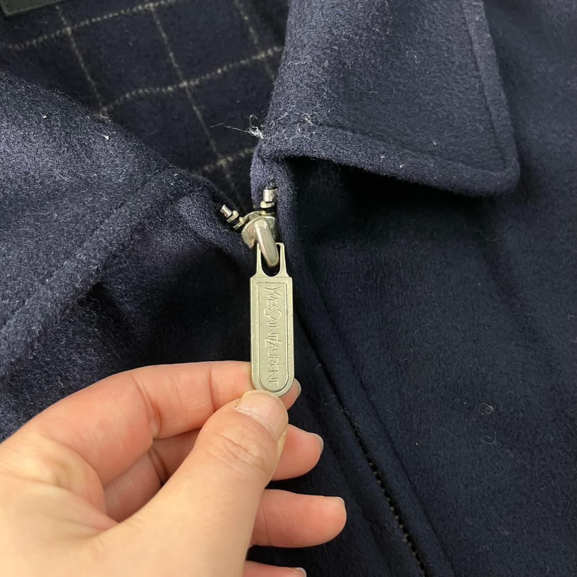 100 입생로랑 90s 캐시미어 블루종 자켓 상품이미지4