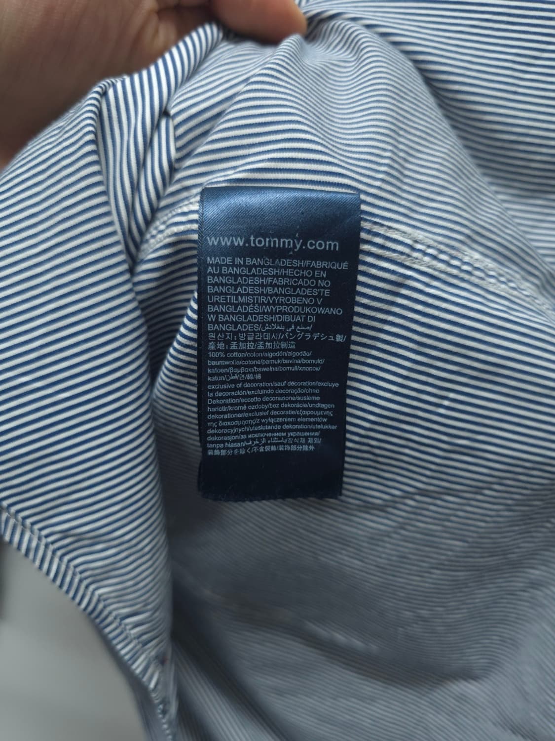 타미힐피거 남성 블루 스트라이프 셔츠 (95) 상품이미지7