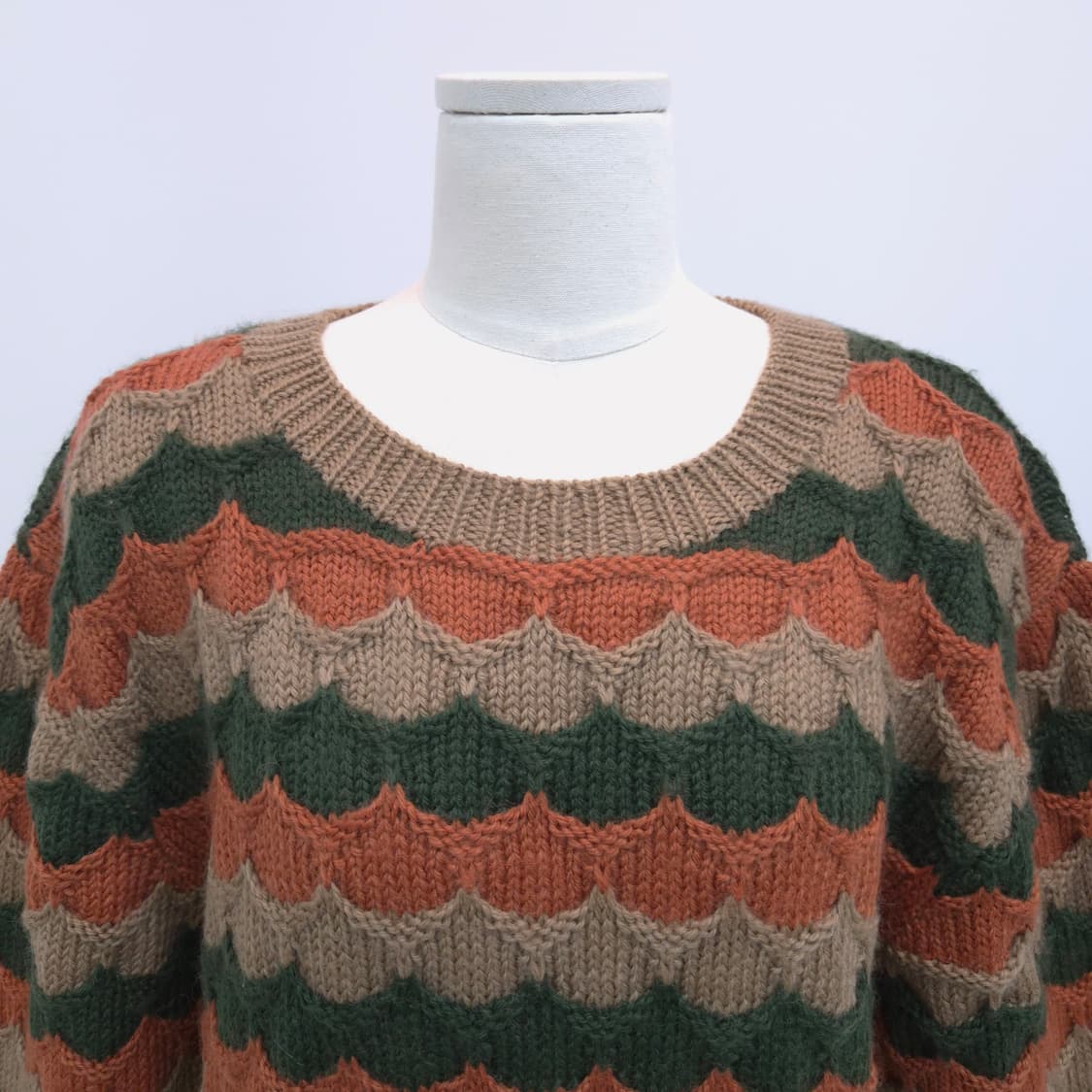 빈티지 웨이브 패턴 컬러 니트 스웨터 상품이미지2