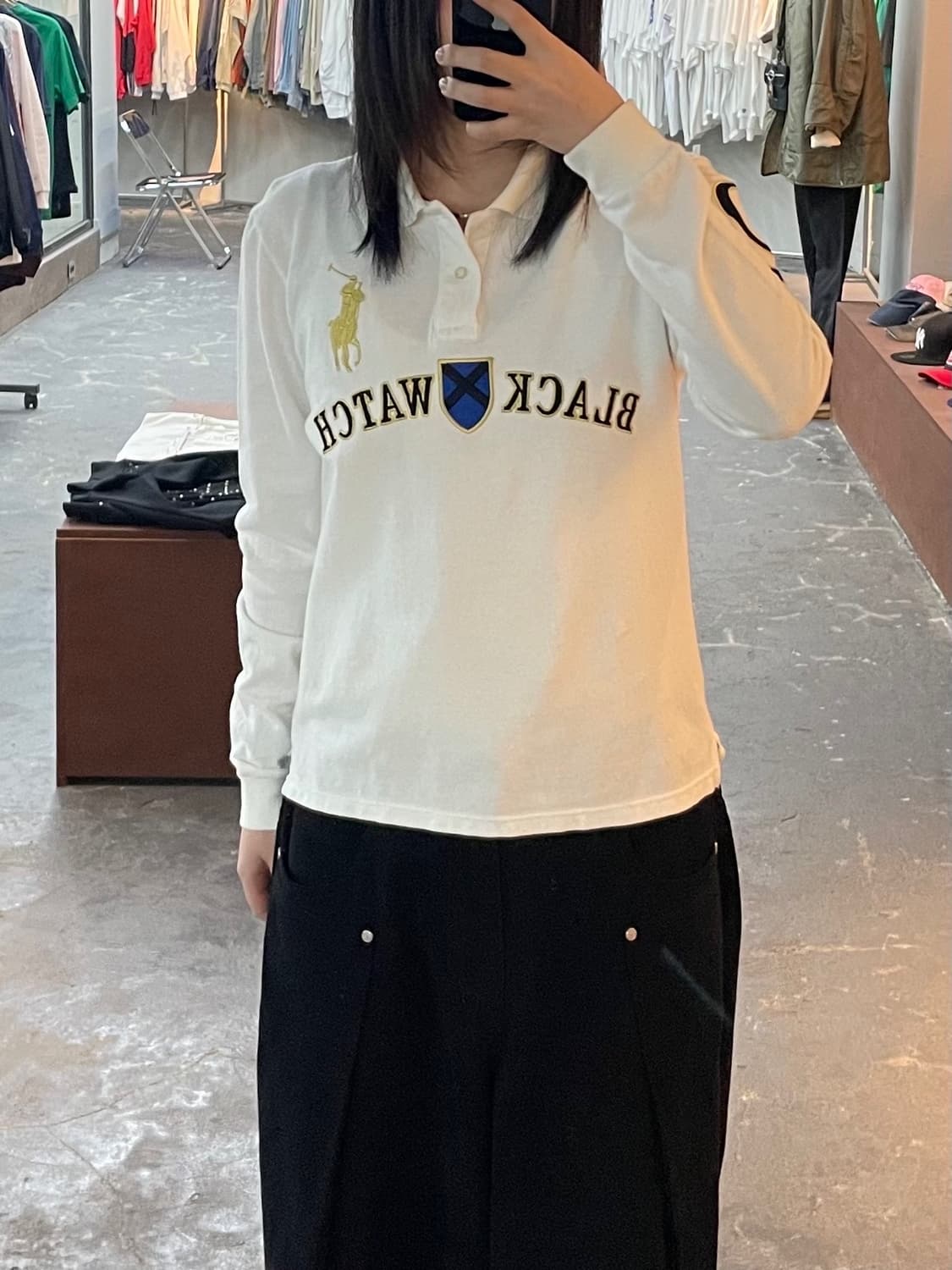 폴로 랄프로렌 블랙와치 롱 슬리브 카라티 H1636 상품이미지1